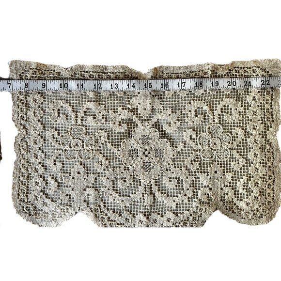 Antique Bosa Lace Handmade Antimacassar Set Intricate Net & Darning Italy Doily - Picture 8 of 16